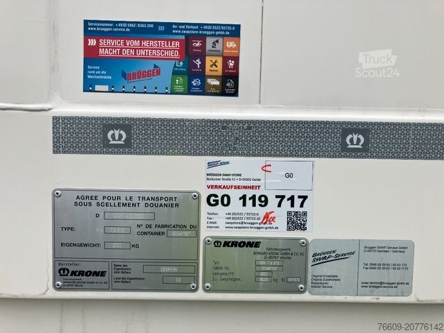 Swap body trailer KRONE Wechselbrücke Koffer