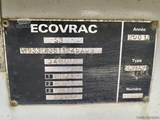Ecovrac SKRUV transportskruv + luft, Hatz-diesel, 6 fack, 3 axlar, lyftaxel MVI2164 Ecovrac AUGER VIJZEL + Air , HATZ DIESEL, 6 COMPARTMENT...