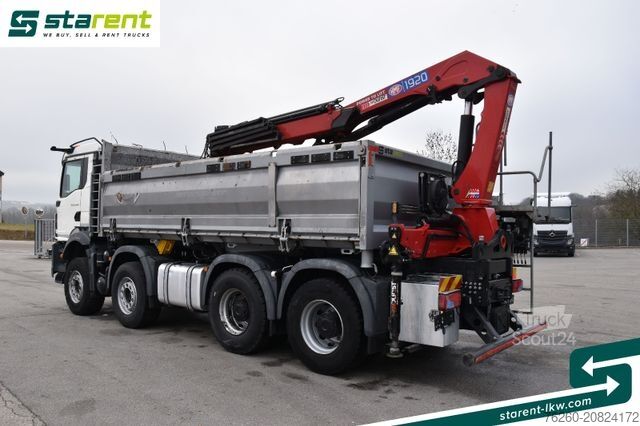 Camião basculante MAN TGS 35.430 8x4 Heckkran HMF1920 Kipper Navi