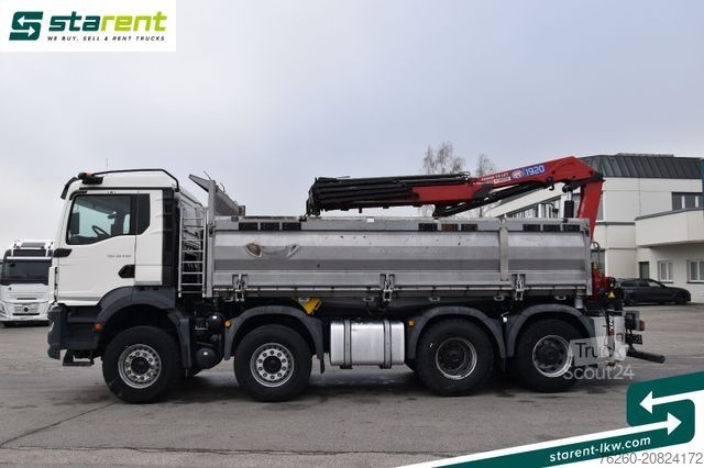 Camião basculante MAN TGS 35.430 8x4 Heckkran HMF1920 Kipper Navi