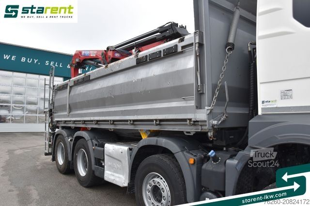 Camião basculante MAN TGS 35.430 8x4 Heckkran HMF1920 Kipper Navi
