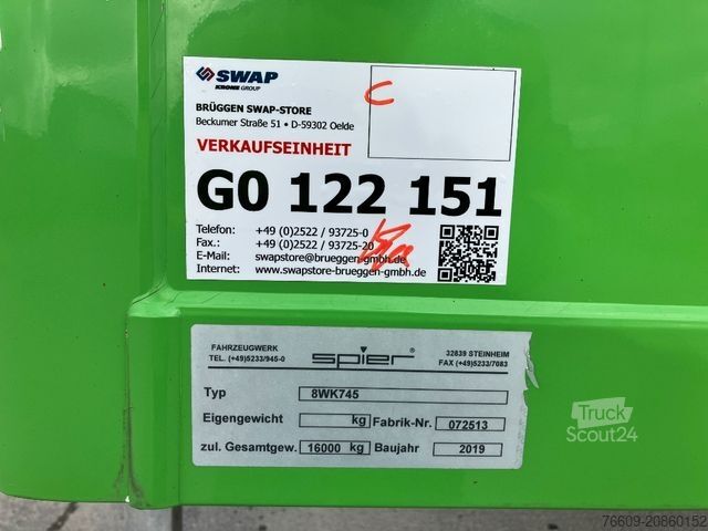 Prikolica z zamenljivo nadgradnjo SPIER Wechselbrücke Koffer