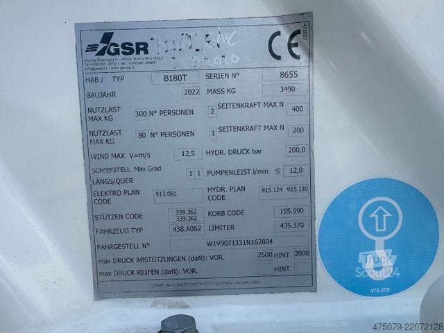 Kamyon üzeri eklemli platform MERCEDES-BENZ Sprinter 314 / GSR B 180 T / HomeButton
