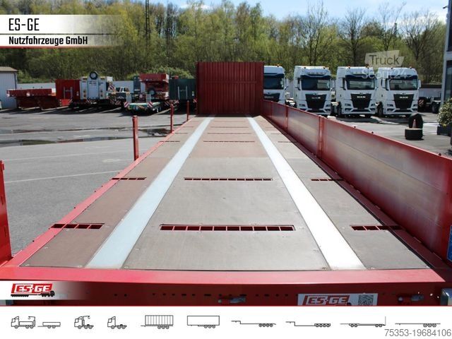 Arbetsplattform semitrailer KÖGEL 3-Achs-Mega Chassis, Bordwände