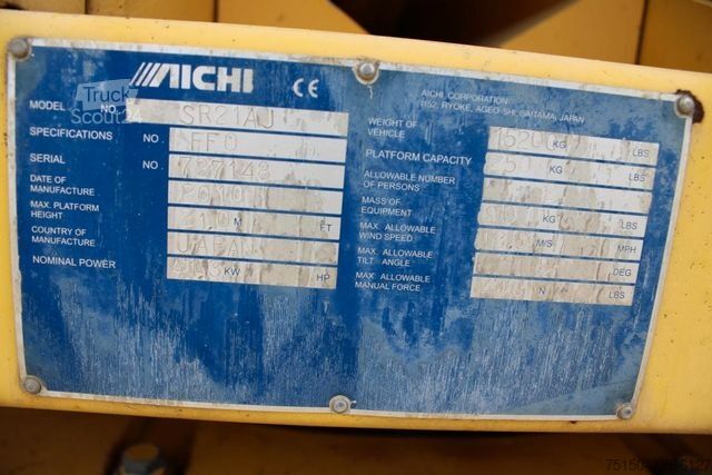 Plataforma de trabajo Aichi AICHI SR21AJ - 21 m - Nr.: 148