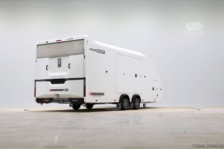 Furgon samochodowy do przewozu aut Brian James Trailer RACE SPORT 341-5521-35-2-12-W 550X210X196CM 3500KG GESCHLOSSENER AUTOTRAILER | WEISS