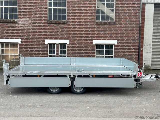Wywrotka tylnozsypowa Brian James Trailer TIPPER 526-4020-35-2-12 | PENDELKLAPPE 400X200X30CM 3500KG RÜCKWÄRTSKIPPER | SCHWARZ