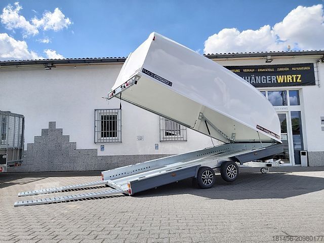 Araba taşıyıcı römork Brian James Trailers Race Shuttle 3 blackline Alufelgen 470x195 100kmH