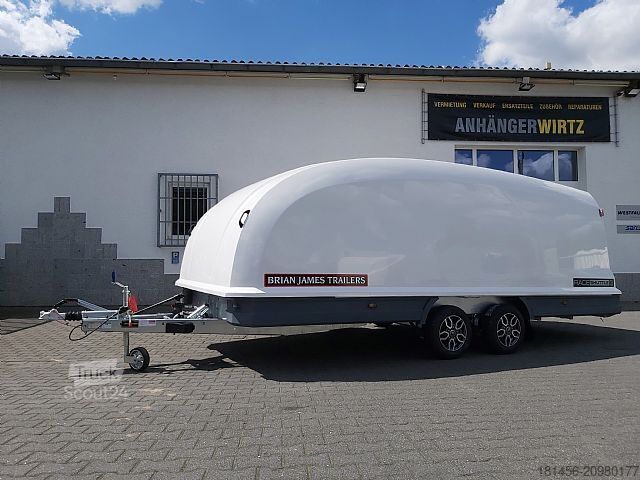 Araba taşıyıcı römork Brian James Trailers Race Shuttle 3 blackline Alufelgen 470x195 100kmH