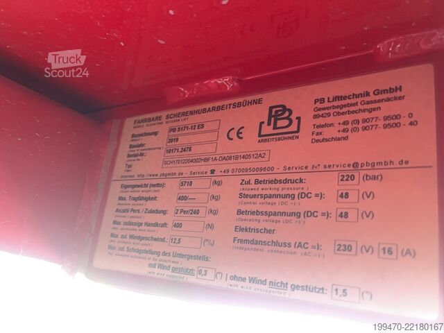Makaslı kaldırma masası PB Lifttechnik PB S171-12ES