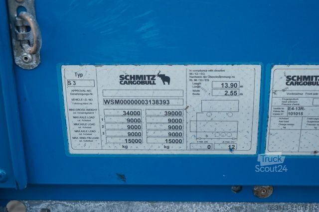 Otvorena poluprikolica sa ceradom SCHMITZ CARGOBULL FIRANKA / KOSZ NA PALETY /  STANDARD / 