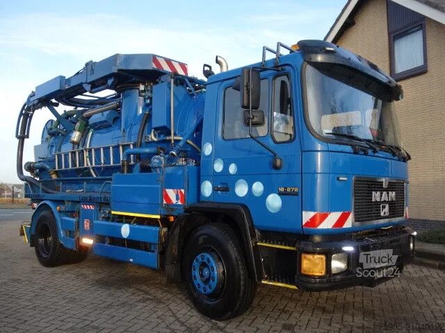 Suction vehicle MAN 18-272 MANUAL POMP 6 CIL VACUUM TOILET TRUCK,19...