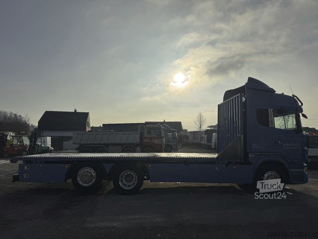 Flatbed truck SCANIA R 500 Pritsche 6x2 Lift Lenkachse Klima Retarder