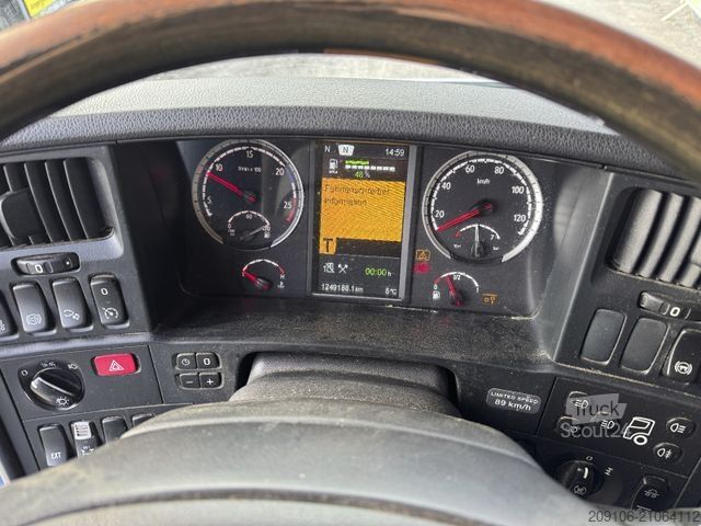 Flatbed truck SCANIA R 500 Pritsche 6x2 Lift Lenkachse Klima Retarder