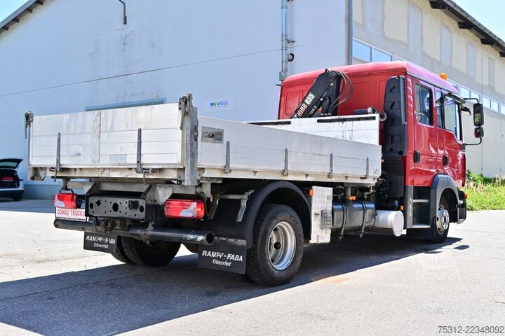 Furgón volquete trilateral MAN TGL 8.210  Doka Kipper E4 Kran Hiab 035