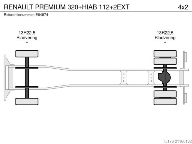 Volquete con grúa RENAULT PREMIUM 320+HIAB 112+2EXT