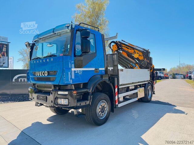 Avolava kuorma-auto IVECO Trakker 360 4x4 Pritsche Kran 27m AHK