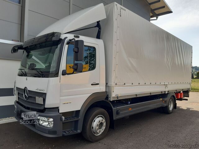 Camion plateau avec bâche MERCEDES-BENZ Atego 1224L LBW AHK GSR Abbiegeassistent