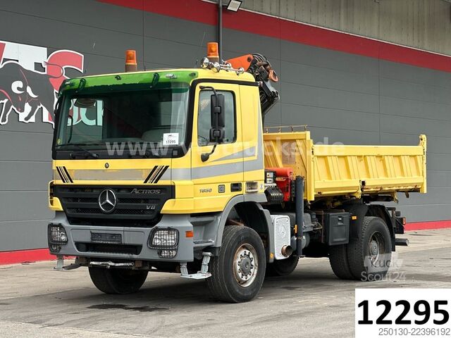Trīspusējs kravas pašizgāzējs MERCEDES-BENZ Actros 1850 V8 MP2 4x4 BB Meiller-DSK, Palfinger