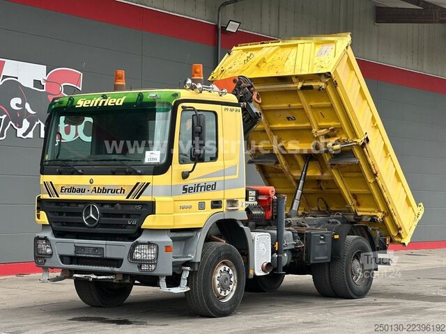 Trīspusējs kravas pašizgāzējs MERCEDES-BENZ Actros 1850 V8 MP2 4x4 BB Meiller-DSK, Palfinger