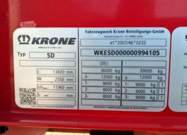 Çalışma platformlu yarı römork KRONE Profi Liner SDP 27 eLsTB3-SW Ferry Lashings