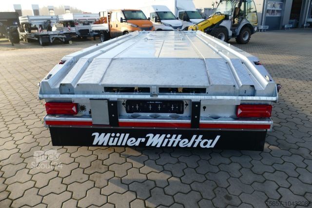 Lavtloader trailer MÜLLER-MITTELTAL 18 t. Kombi Abroller Absetzer Tieflader, Luft