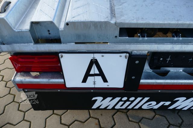 Lavtloader trailer MÜLLER-MITTELTAL 18 t. Kombi Abroller Absetzer Tieflader, Luft