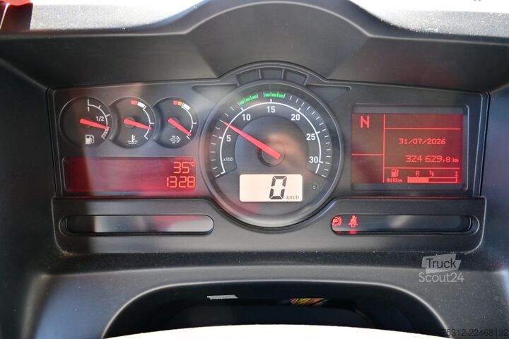 Kamion sa ravnom platformom i ceradom Renault D12.240  E6 LBW Bett Telma Blatt Luft Scheckheft