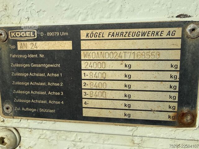 Bedrijfsvoertuig Kögel 3 Achs Baustoff Pritsche Anhänger Länge-8,60m