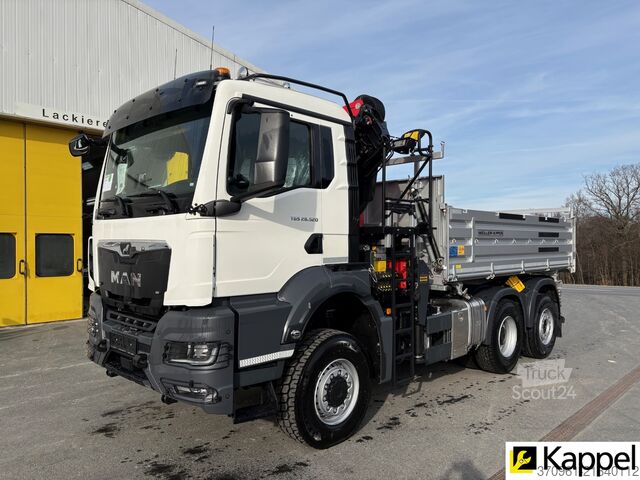Sklápěč s jeřábem MAN TGS 28.520 6X4-4 BL / PK18002EH-C / 3-SK