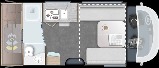 Pusiau integruotas kemperis CHAUSSON 640 Titanium Line *MJ26*Arctic*SAT+TV*165PS*Auto