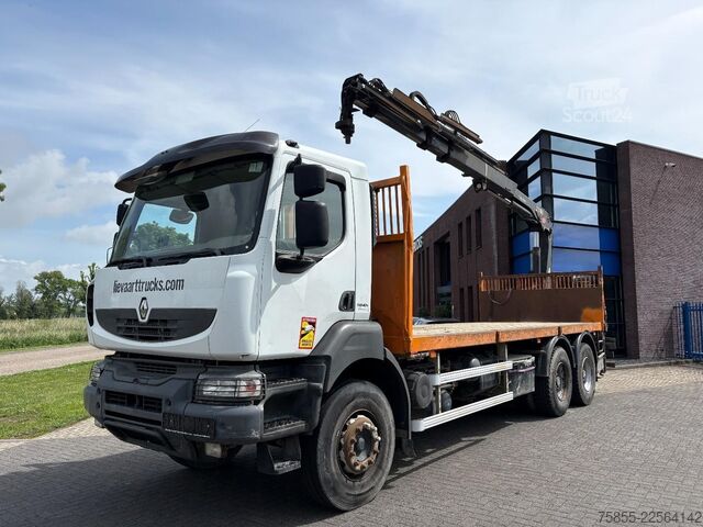 Atrelado da plataforma Renault Kerax 380 6x4 Full Steel / Hiab 166B-3 / Remote...