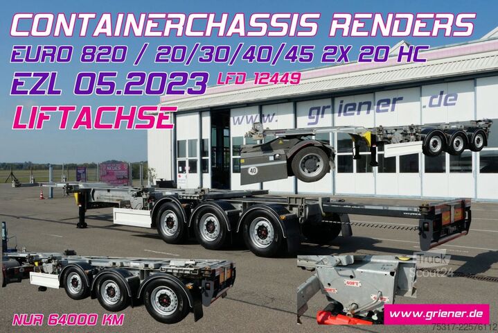 Semi-remorque à carrosserie interchangeable RENDERS TYPE EURO 820 / LIFT /20/30/40/45 2x 20 HC /ZINK