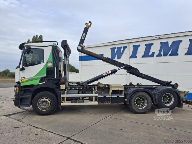 Vrachtwagen met afzetbare haakarm RENAULT C380 - 6X2 - EURO 6 CROCHET CONTAINER