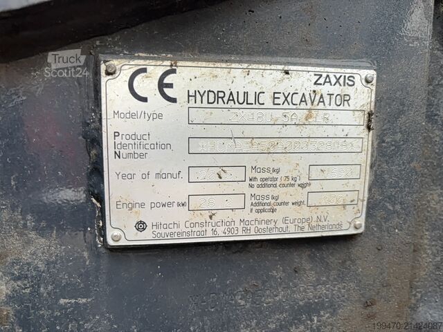 Lánctalpas kotrógép Hitachi ZX48U-5A CLR with 3 excavator buckets