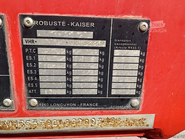 Tipptrailer ROBUSTE KAISER S3302A Steel Trailer
