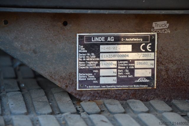 Chariot élévateur frontal LINDE H140D/02