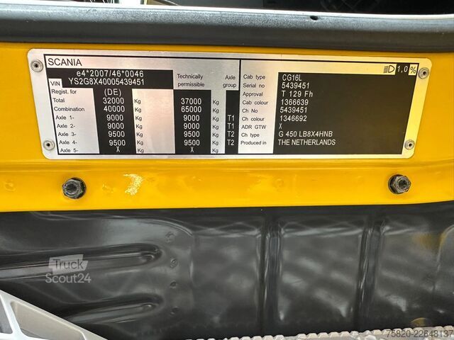 Autogru Scania G450 8X4 BAKWAGEN + PALFINGER PK 110002 = JIB P...