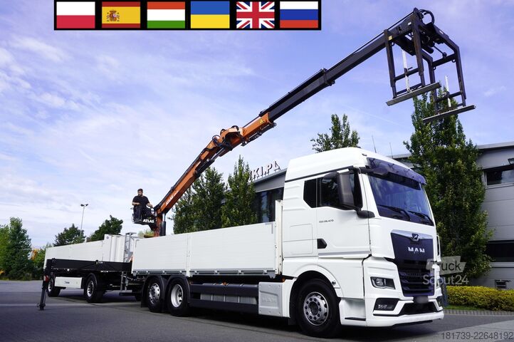 Sada plošiny s jeřábem MAN TGX 26.470 6x2-4 / 30 tho. km!!! / Atlas