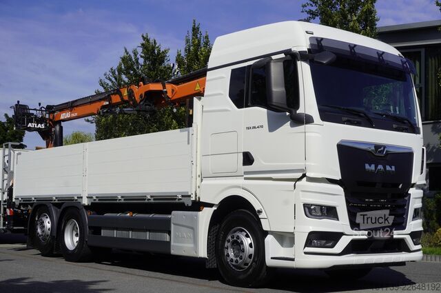 Sada plošiny s jeřábem MAN TGX 26.470 6x2-4 / 30 tho. km!!! / Atlas
