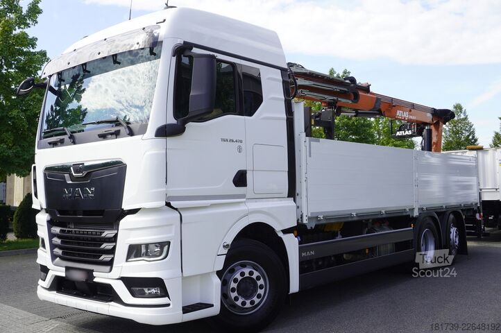 Sada plošiny s jeřábem MAN TGX 26.470 6x2-4 / 30 tho. km!!! / Atlas