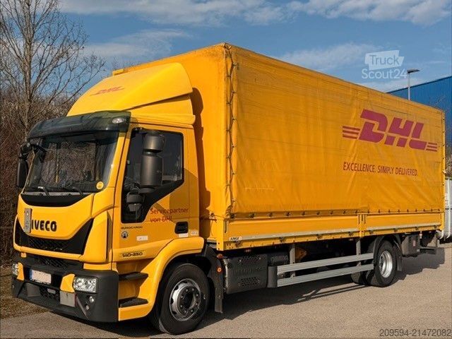 Camion plateau avec bâche IVECO Eurocargo 140-250, Plane/Spiegel, LBW, AHK,KLIMA