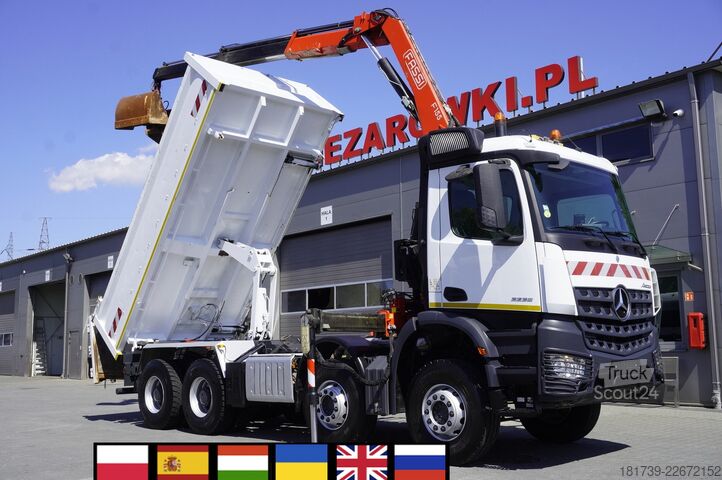 Oboustranný sklápěč Mercedes-Benz Arocs 3236 8x4 / HDS Fassi F155A.0.22