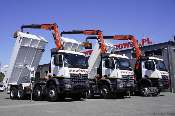 Oboustranný sklápěč Mercedes-Benz Arocs 3236 8x4 / HDS Fassi F155A.0.22