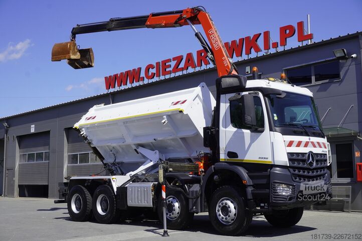 Oboustranný sklápěč Mercedes-Benz Arocs 3236 8x4 / HDS Fassi F155A.0.22