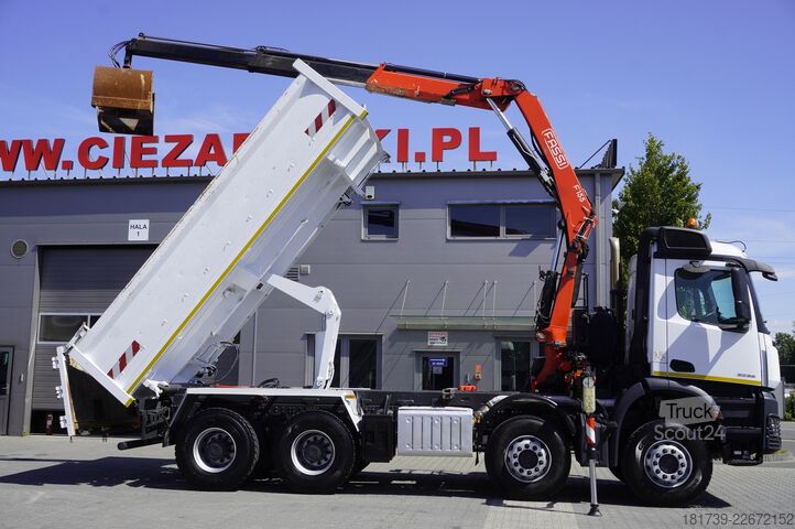 Oboustranný sklápěč Mercedes-Benz Arocs 3236 8x4 / HDS Fassi F155A.0.22