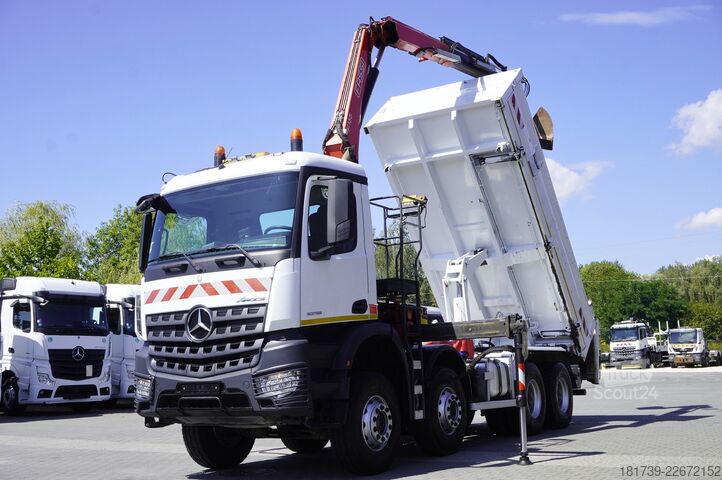 Oboustranný sklápěč Mercedes-Benz Arocs 3236 8x4 / HDS Fassi F155A.0.22