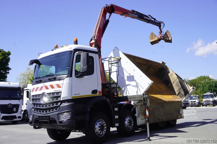 Oboustranný sklápěč Mercedes-Benz Arocs 3236 8x4 / HDS Fassi F155A.0.22