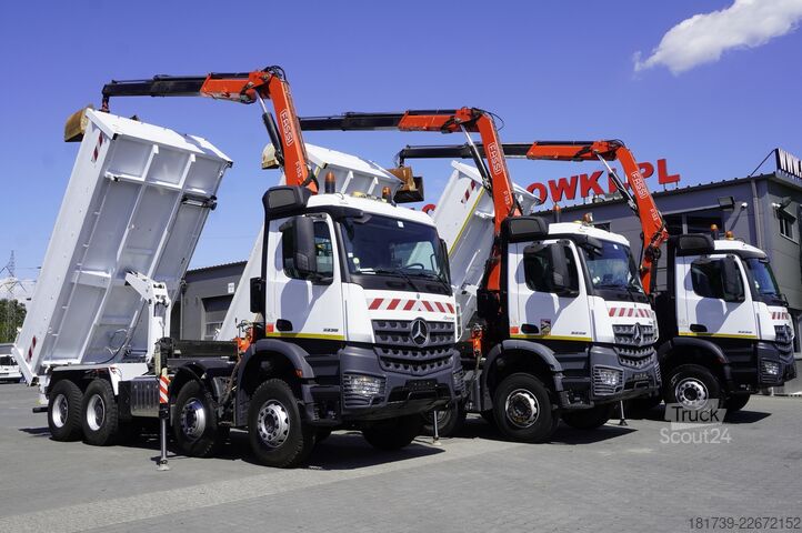 Oboustranný sklápěč Mercedes-Benz Arocs 3236 8x4 / HDS Fassi F155A.0.22