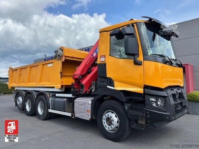 Kipper mit Kran Renault C430 P8x4*4 TRIDEM + HMF KRAAN 1820K3 - REMOTE ...